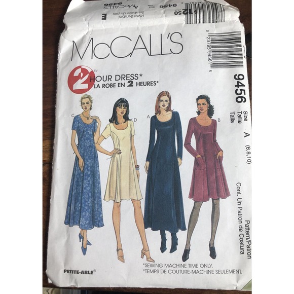 9456 McCALLS 2 Hour - Princess Seam DRESS - Sz 12/14/16 B 34-38" Uncut FF - Picture 1 of 3